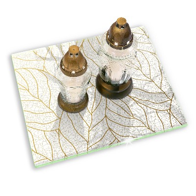 Grafkaars onderzetter Lijntekening bladpatroon