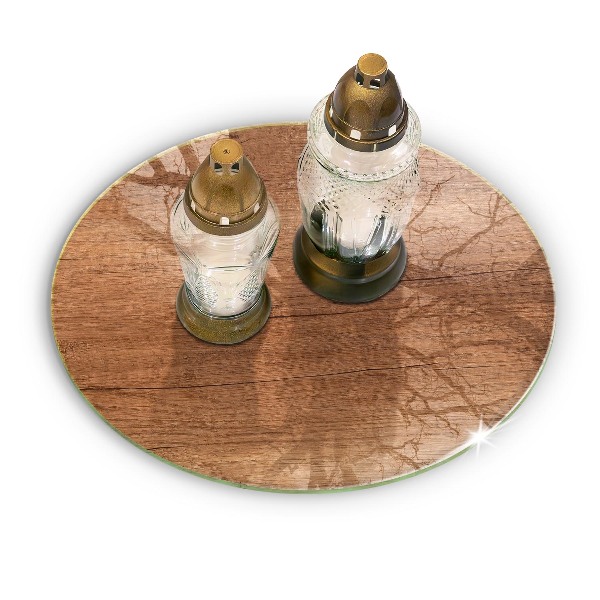 Glasplaat voor grafkaars Houtstructuur