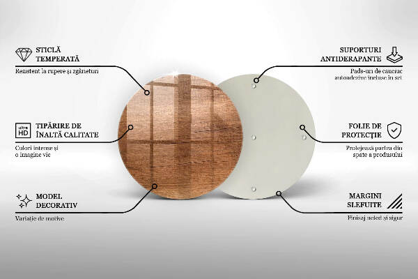 Glasplaat voor grafkaars Houtstructuur