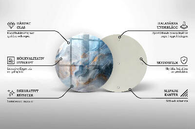 Glasplaat voor grafkaars Marmertextuur
