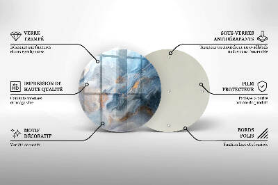 Glasplaat voor grafkaars Marmertextuur