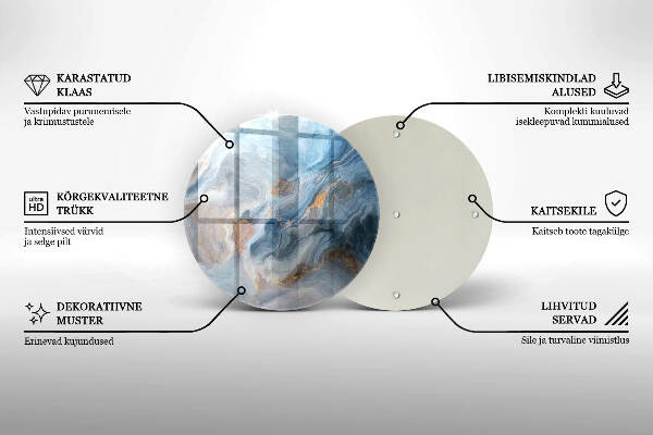 Glasplaat voor grafkaars Marmertextuur