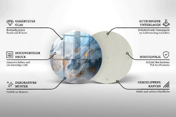 Glasplaat voor grafkaars Marmertextuur