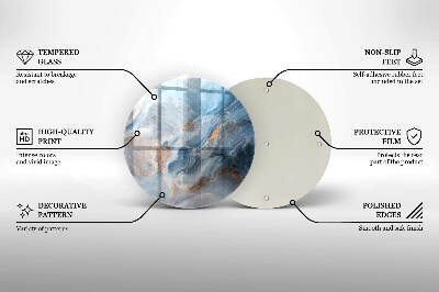 Glasplaat voor grafkaars Marmertextuur