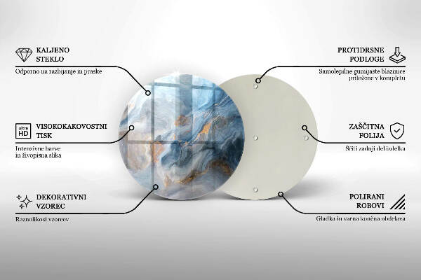 Glasplaat voor grafkaars Marmertextuur