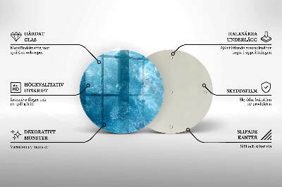 Glasplaat voor grafkaars Blauw water