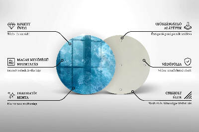 Glasplaat voor grafkaars Blauw water