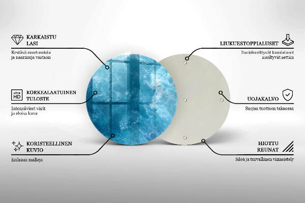 Glasplaat voor grafkaars Blauw water