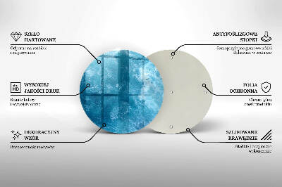 Glasplaat voor grafkaars Blauw water