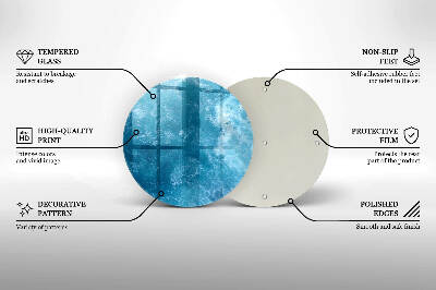 Glasplaat voor grafkaars Blauw water