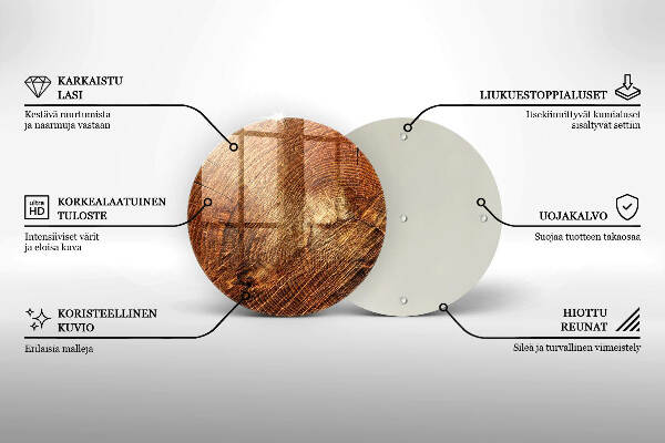 Glasplaat voor grafkaars Houtringen