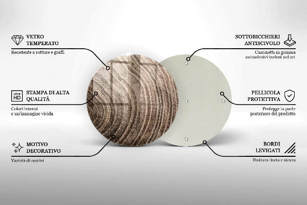 Glasplaat voor grafkaars Jaarringen van bomen