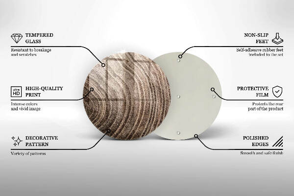 Glasplaat voor grafkaars Jaarringen van bomen