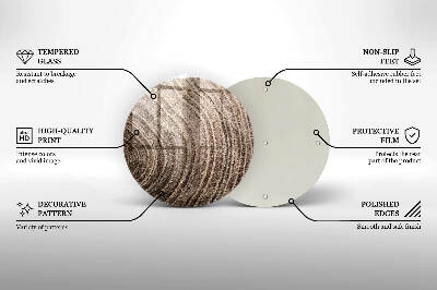 Glasplaat voor grafkaars Jaarringen van bomen