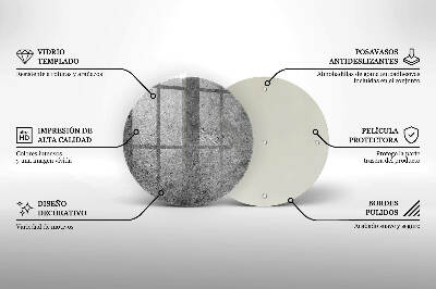 Grafkaars onderzetter Betonsteenstructuur