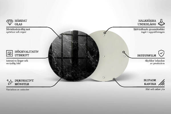 Glasplaat voor grafkaars Elegant marmer