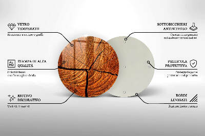 Glasplaat voor grafkaars Houten stamstructuur