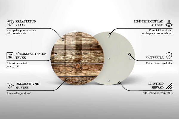 Glasplaat voor grafkaars Textuur van houten planken