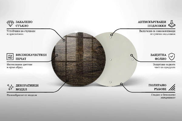 Grafkaars onderzetter Houtstructuur schors