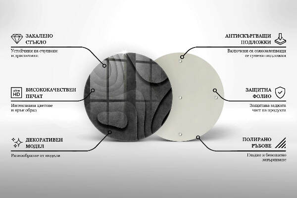 Glasplaat voor grafkaars 3D-steenvormen