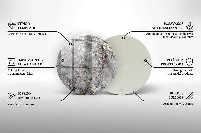 Grafkaars onderzetter Steenstructuur
