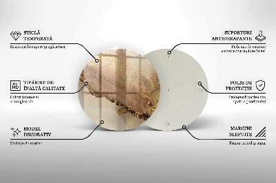 Glasplaat voor grafkaars Abstract goud