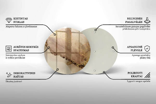 Glasplaat voor grafkaars Abstract goud