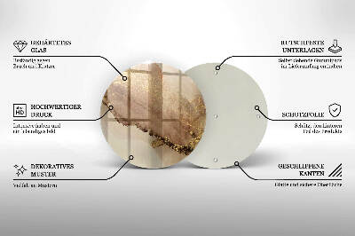 Glasplaat voor grafkaars Abstract goud