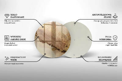 Glasplaat voor grafkaars Abstract goud