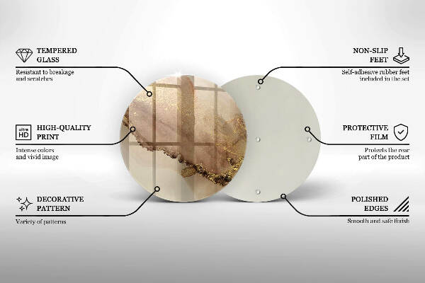 Glasplaat voor grafkaars Abstract goud