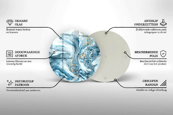 Grafkaars onderzetter Structuur met goud