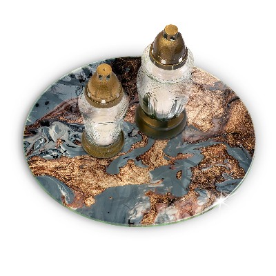 Glasplaat voor grafkaars Gouden rotsstructuur