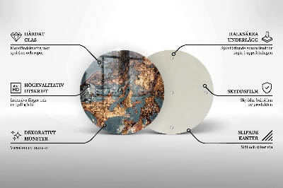 Glasplaat voor grafkaars Gouden rotsstructuur
