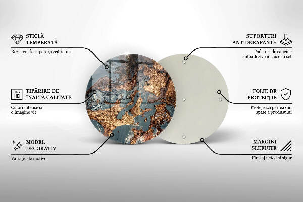 Glasplaat voor grafkaars Gouden rotsstructuur