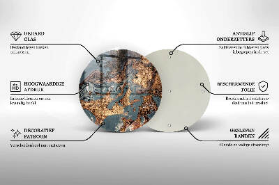 Glasplaat voor grafkaars Gouden rotsstructuur