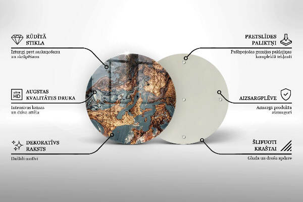 Glasplaat voor grafkaars Gouden rotsstructuur