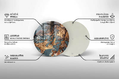 Glasplaat voor grafkaars Gouden rotsstructuur
