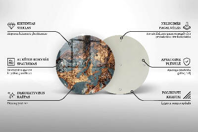 Glasplaat voor grafkaars Gouden rotsstructuur