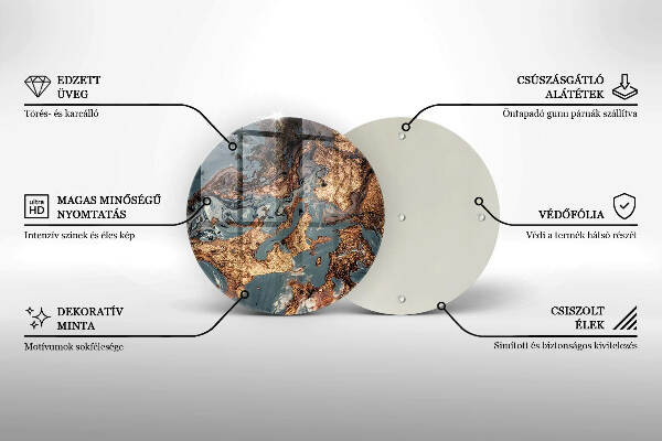 Glasplaat voor grafkaars Gouden rotsstructuur