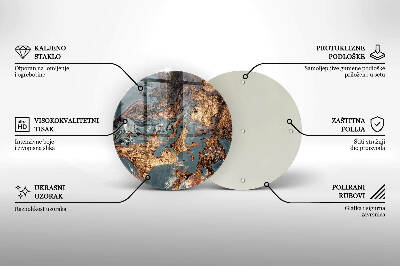 Glasplaat voor grafkaars Gouden rotsstructuur