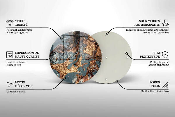 Glasplaat voor grafkaars Gouden rotsstructuur