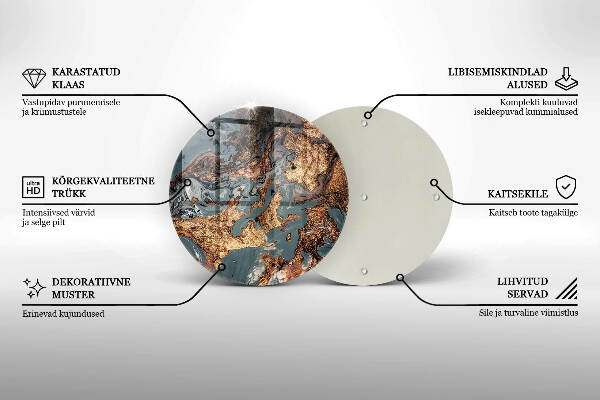 Glasplaat voor grafkaars Gouden rotsstructuur