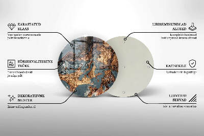 Glasplaat voor grafkaars Gouden rotsstructuur