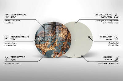 Glasplaat voor grafkaars Gouden rotsstructuur