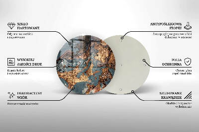 Glasplaat voor grafkaars Gouden rotsstructuur