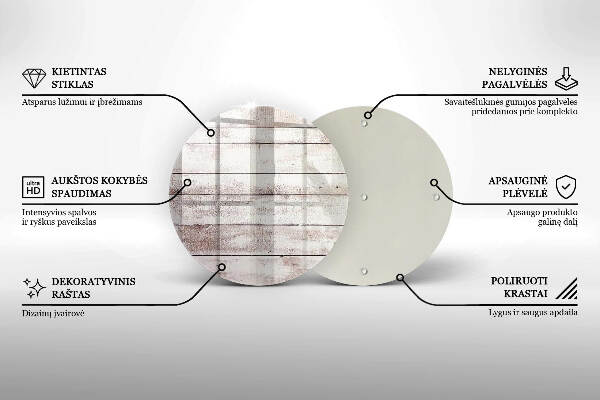 Glasplaat voor grafkaars Oude houten planken