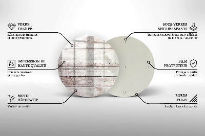 Glasplaat voor grafkaars Oude houten planken