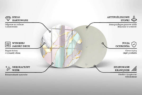 Glasplaat voor grafkaars Pastel marmer