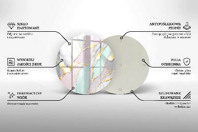 Glasplaat voor grafkaars Pastel marmer