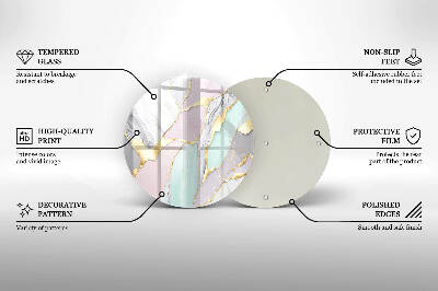 Glasplaat voor grafkaars Pastel marmer